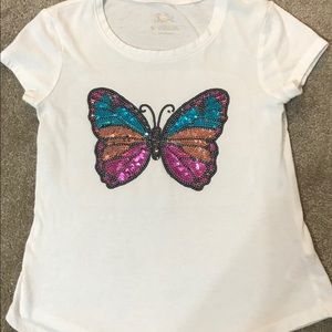Justice sequin butterfly top size 6